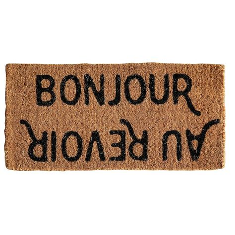 3R Studios Natural Coir "Bonjour/Au Revoir" Doormat Tufted Storage Bench, Coat Tree, Cool Doormats, Outdoor Door, Coir Doormat, Creative Co Op, Oui Oui, Outdoor Door Mat, Covered Porch