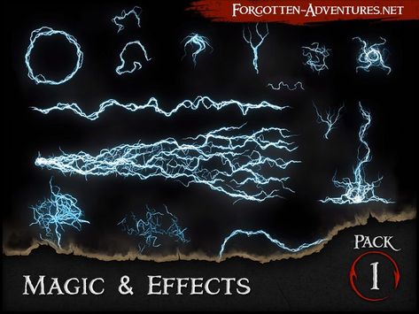 Lightning Spell, Spell Effects, Magic Effects, 2d Game Art, D D Maps, Digital Assets, Magic Spells, Dungeons And Dragons, Game Art