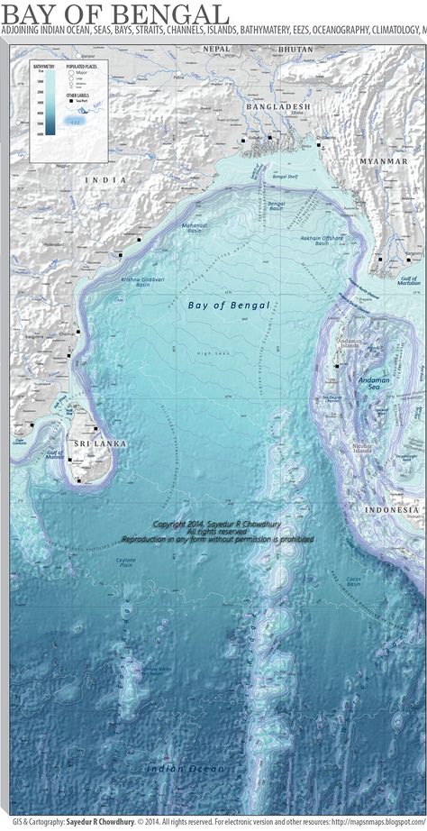 Bay of Bengal - maps&maps Bay Of Bengal, Geography, Favorite Places, Map, India, Quick Saves