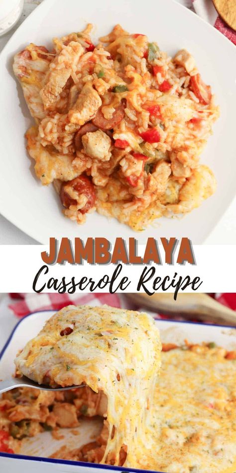 Freezer Jambalaya, Jambalaya Casserole, Baked Jambalaya, Freezer Casserole, Sausage Peppers, Homemade Lunch, Jambalaya Recipe, Chicken Entrees, Weekday Meals