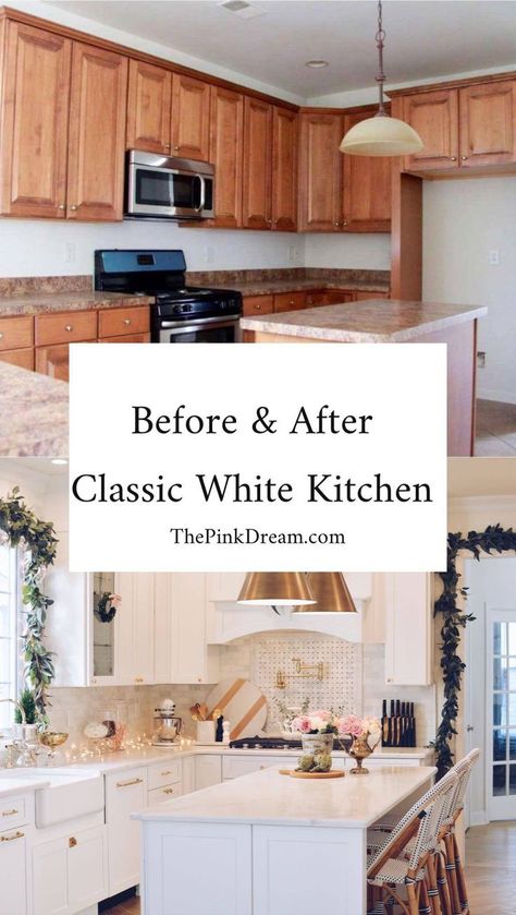 Kitchen Before and After – A Classic White Kitchen Remodel Kitchen Renovation Before And After, Average Kitchen Remodel Cost, Kitchen Renovation Cost, Home Renovation Costs, Full Kitchen Remodel, Ikea Kitchen Remodel, Kitchen Cost, Classic White Kitchen, Kitchen Remodel Cost