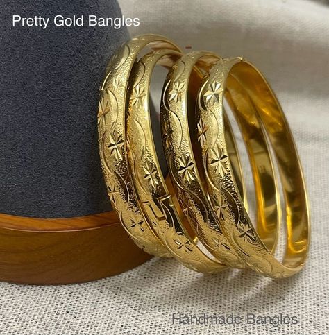 Buy Wedding Gold Bangles Gift for Women 18k Gold Bangles Gold online on Etsy India. Shop for handmade, vintage and unique Bangles items from PrettyGoldBangles online on Etsy Wedding Gold Bangles, Arab Jewelry, 18k Gold Bangle, Unique Bangle, Bangles Gold, Handmade Gold Jewellery, Wedding Gold, Bangles Making, Gold Plated Bangles