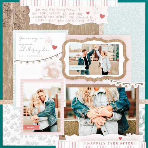 Engagement Photo Scrapbook Pages, Scrapbook Engagement Layouts, Bridal Scrapbook Ideas, Engagement Scrapbook Layouts, Engagement Scrapbook Ideas, Scrapbook Engagement, Wedding Scrapbook Layouts, Wedding Scrapbook Ideas, Engagement Scrapbook