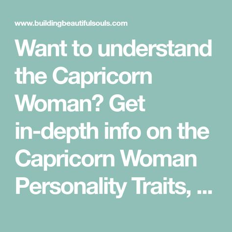 Want to understand the Capricorn Woman? Get in-depth info on the Capricorn Woman Personality Traits, likes/dislikes in love & bed, compatibility and more! All About Capricorn, Capricorn Woman, Capricorn Traits, Capricorn Women, Likes And Dislikes, Love Compatibility, Zodiac Traits, Woman Personality, Personality Traits