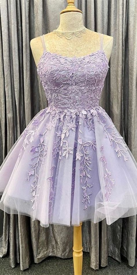 Lavender Short Dress, Lilac Prom Dress, Purple Homecoming, Prom Dress Short Lace, Lilac Prom Dresses, Purple Homecoming Dress, Dama Dresses, 파티 드레스, Wedding Dresses With Flowers