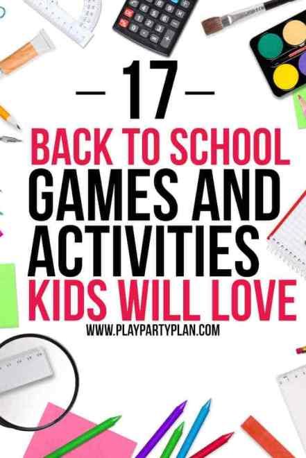 50 Fun Back to School Ideas Back To School Party Games, Back To School Games For Kids, Back To School Games, Games To Play At Home, Party Games To Play, School Games For Kids, School Party Games, School Scavenger Hunt, Back To School Party