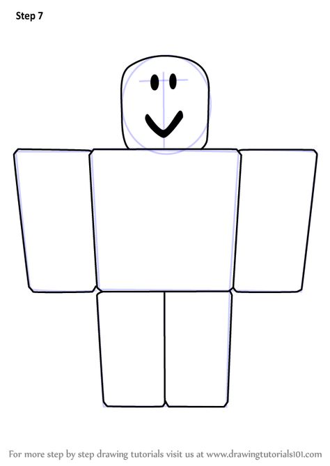 Learn How to Draw Noob from Roblox (Roblox) Step by Step : Drawing Tutorials Noob Drawing, Roblox For Kids, Expressions Anime, Roblox Drawing, Roblox Noob, Roblox Studio, Roblox Face, Game Roblox, Tutorials Art