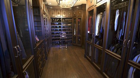 Take a tour through the Gothic-inspired castle the new Beverly Hills Housewife calls home. Goth Closet, Gothic Closet, Goth Houses, Luxury House Interior Design, Closet Room, Dr House, Goth Home, Bravo Tv, Goth Home Decor