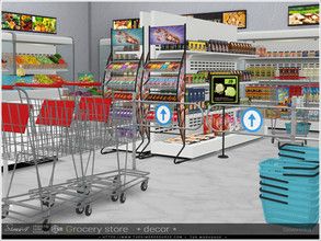 The Sims Resource - Downloads Sims 4 Sets, Lotes The Sims 4, Grocery Store Items, House Pantry, Sims 4 Kitchen, False Wall, Grocery Supermarket, Sims 4 Clutter, Casas The Sims 4