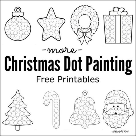 More Christmas Dot Painting {Free Printables} - The Resourceful Mama Christmas Dot Painting, Free Printable Christmas Worksheets, Christmas Worksheets Kindergarten, Camp Christmas, Kids Advent, Free Printables For Kids, Center Organization, Preschool Winter, Education Tools