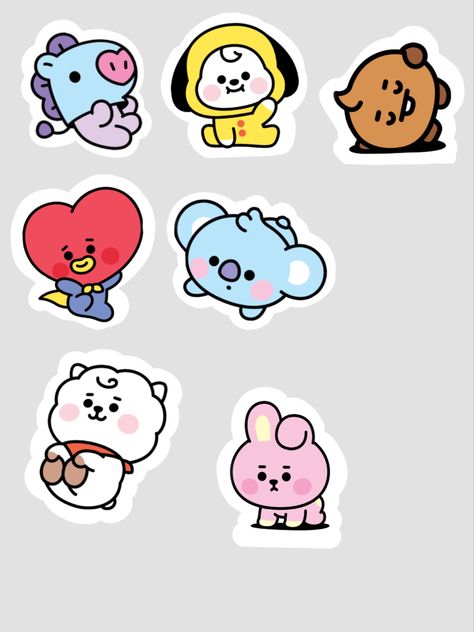 Bt21 Aesthetic, Bts Emoji, Bff Drawings, Getting A Tattoo, Pop Stickers, Cute Journals, Minimalist Tattoos, Scrapbook Stickers Printable, Cute Doodles Drawings