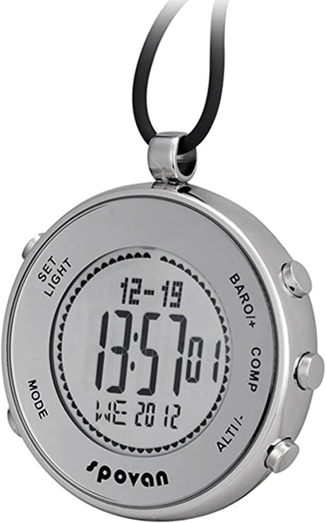 Spovan Digital Pocket Watches Altimeter Barometer Compass Outdoor Hiking Fob Watch: Amazon.co.uk: Electronics Digital Pocket Watch, Watches For Men Unique, Watches Silver, Silver Pocket Watch, Altimeter, Fob Watch, Barometer, Pocket Clip, Pocket Watches