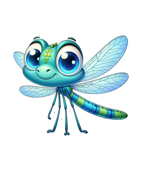 Dragonfly Cartoon, Dragonfly Clipart, Free Cartoon Characters, Tree Monster, Animal Caricature, Dragonfly Art, Gnome Ornaments, Free Cartoons, Drawings For Kids