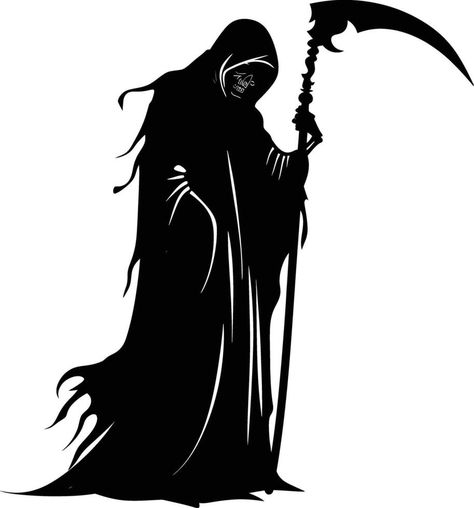 AI generated Silhouette grim reaper black color only full body body Faceless Grim Reaper Tattoo, Grim Reaper Silhouette Tattoo, Reaper Silhouette, Grim Reaper Silhouette, Grim Reaper Side View, Grim Reaper Line Art, Grim Reaper Svg, Don't Fear The Reaper, Cool Tattoo Drawings