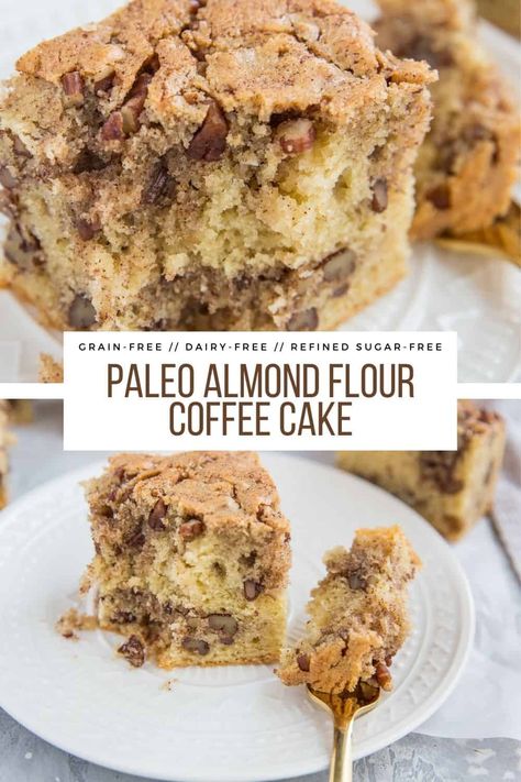 Mcas Recipes, Almond Flour Coffee Cake, Almond Flour Recipes Desserts, Paleo Coffee Cake, Almond Flour Desserts, Healthy Coffee Cake, Makers Diet, Almond Flour Cakes, Paleo Cake