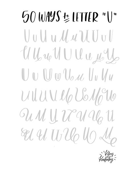 50 ways to letter "u" Brush Letters, Calligraphy Doodles, Fancy Writing, Hand Lettering Worksheet, Writing Fonts, Alfabet Letters, Hand Lettering Fonts, Hand Lettering Alphabet, Hand Lettering Tutorial