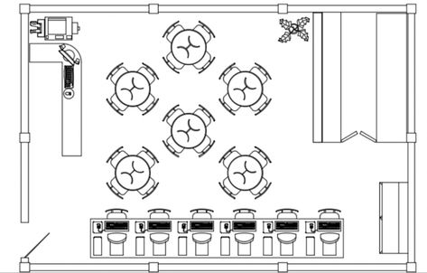 Internet Cafe Design, Cafe Names Ideas, Web Cafe, Cafe Floor, Cafe Floor Plan, Church Lobby Design, Cafe Business Plan, Restaurant Designs, Corporate Building