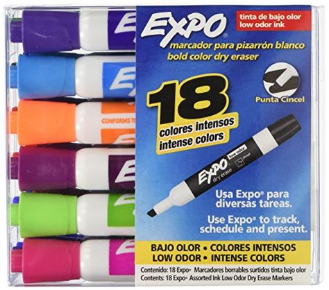 School Must Haves, Study Essentials, Teachers Day Gifts, Dry Erase Markers, Intense Colors, Office Ideas, Dry Erase, White Board, Rainbow Colors