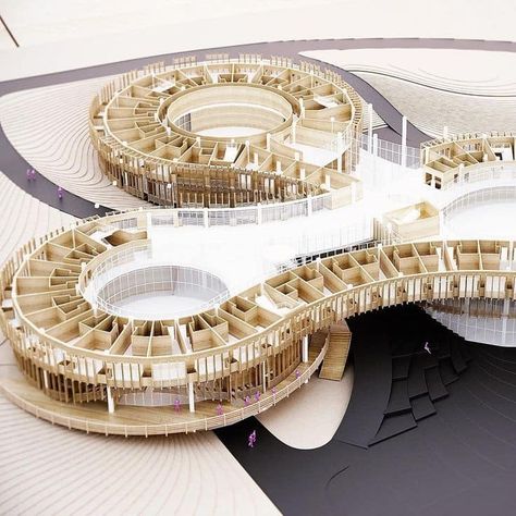 Circle Building Architecture, Circle Building, Kindergarten Architecture, Floating Architecture, School Building Design, Concept Models Architecture, Photos Wall, Kindergarten Design, Kindergarten Lesson Plans