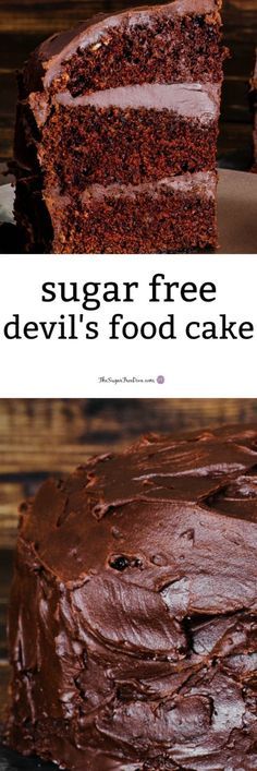 Sugar Free Devil's Food Cake #sugarfree #cake #baking #chocolate #devilsfood #yummy #best Sugarfree Cake, Sugar Free Cake Recipes, Sugar Free Frosting, Devil's Food Cake, Sugar Free Baking, Sugar Free Recipes Desserts, Sugar Free Treats, Sugar Free Cake, Baking Chocolate