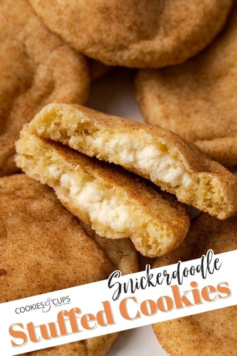 Stuffed Snickerdoodles, Best Coconut Cake Recipe, Soft Snickerdoodle Cookies, Snickerdoodle Cheesecake, Snickerdoodle Cookies Easy, Cream Cheese Cookie Recipe, Cookies And Cups, Snickerdoodle Recipe, Make Cream Cheese