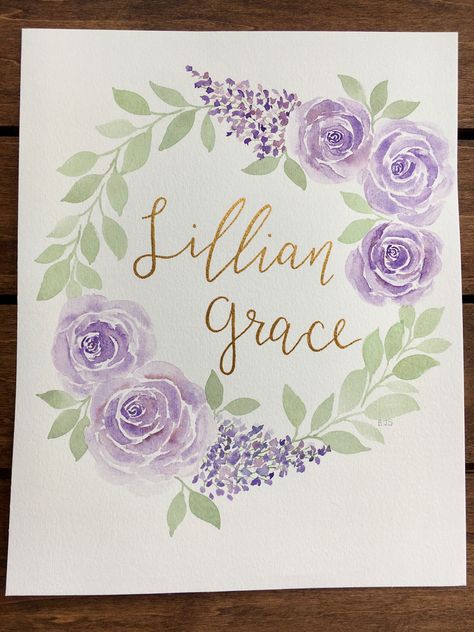 Watercolor Names, Calligraphy Birthday Card, Calligraphy Birthday, Watercolor Name, Paper Design Ideas, Watercolor Letters, Project Cover Page, Name Drawings, Name Paintings