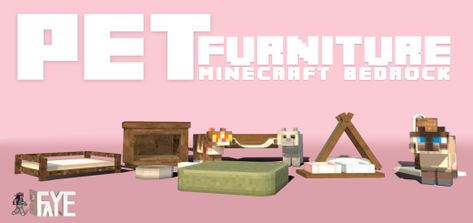 The FAYE Pet Furniture Set! | Minecraft PE Mods & Addons Cat Decor Minecraft, Minecraft Led Light, Minecraft Bedrock House Ideas, Cute Minecraft Addons, Minecraft Pe Addons, Kawaii Minecraft Mods, Cute Minecraft Mods For Bedrock, Bedrock Minecraft Mods, Minecraft Bedrock Addons