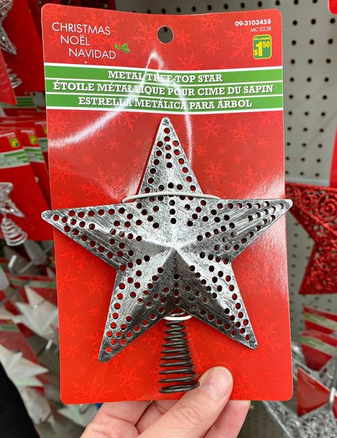 Dollar Store Tree Topper Hack Simple Tree Toppers, Making A Christmas Tree Topper, Pinecone Tree Topper, Diy Star Topper, Easy Diy Tree Topper, Small Tree Topper Ideas, Tree Topper Diy Christmas, Ideas For Tree Toppers, Tree Topper Tutorial