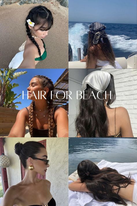 Hairstyle ideas for beach szn #HairForBeach #Ocean #Lake #Water #SummerHairstyles Hair Pool Style, Beach Hairstyles Black Hair, Beach Hairstyles For Swimming, Hairstyles For Getting In Water, Fun Beach Hairstyles, Beach Trip Hairstyles, Hawaiian Hairstyles Braids, Beach Club Hairstyles, Summer Waves Hairstyles