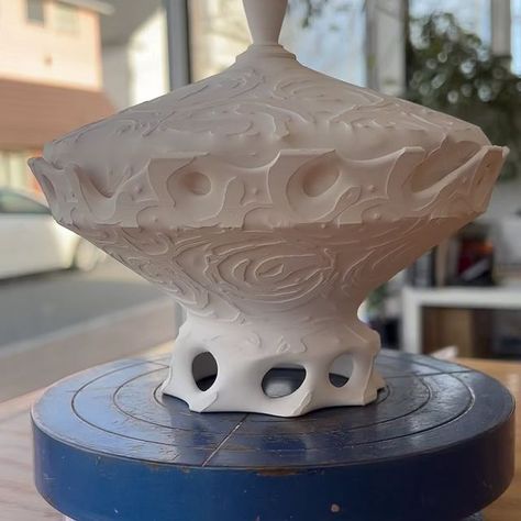 Finishing one of the collab bowls with @taylorsijan ! Here's a very sped up time lapse of me water etching this piece utilizing Taylor's… | Instagram Clay Stencils, Pottery Clay, Contemporary Ceramics, Time Lapse, Speed Up, Etching, You Think, Porcelain, Bowl