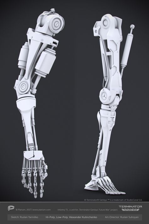 ArtStation - Terminator T-810, Alexander Kulinchenko Arm Robot Design, Robot Hand Concept Art, Robot Arm Design, Robotic Drawing, Robotic Limbs, Robot Mechanics, Robot Design Sketch, Robot Hand, Mechanical Arm