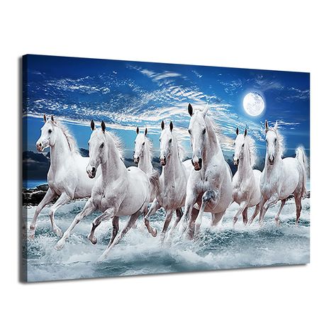 7 Running Horses, Horses Wall Art, Horses Painting, Animals Painting, Art Painting Abstract, Abstract Pictures, Running Horses, Pictures For Living Room, Print Decor