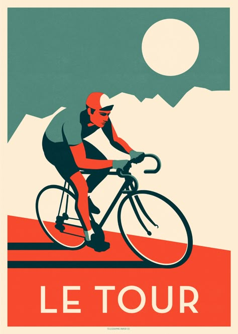 Le Tour Print | Veerle's Blog 4.0 Cycling Branding, Cycling Art Illustrations Posters, Cycling Artwork, Cycle Drawing, Cycling Art Print, Bike Posters, Bicycle Illustration, Cycling Posters, Bike Illustration