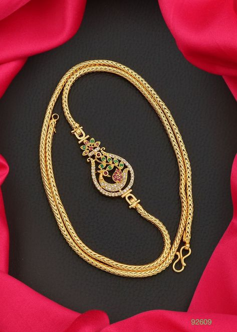 Mop Chain Gold Plated Covering Mop Mugappu Chain South Indian Chain Jewellery Mogappu Saradu Chain Cubic Zirconia Mop Long South Indian Mugappu Chain, Wedding Choker Necklace, Chain Jewellery, Vishnu Wallpapers, Indian Wedding Jewelry Sets, Women Choker Necklace, Vintage Choker Necklace, Womens Chokers, Vintage Choker