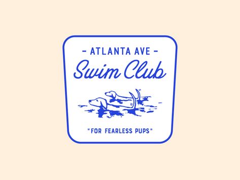 Atlanta Ave Swim Club by Jane Song #Design Popular #Dribbble #shots Surf Club Logo, Bach Merch, Swim Logo, Illustrated Logo, Club Branding, Business Cards Layout, Self Branding, Typography Love, Daily Ui