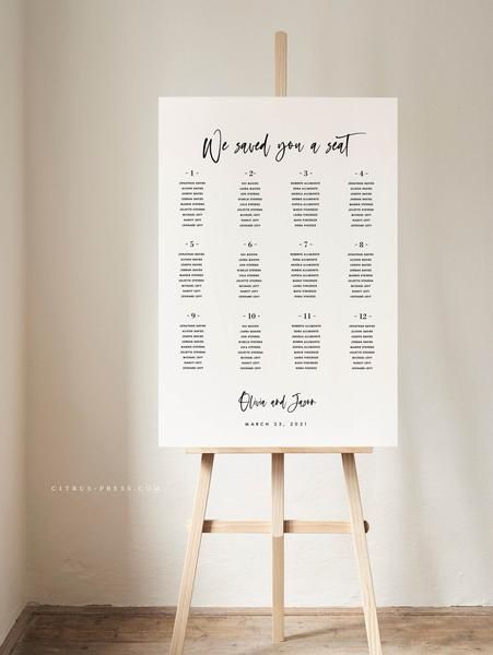 Wedding Seating Chart Diy, Seating Chart Diy, Modern Wedding Seating Chart, Seating Chart Wedding Diy, Simple Modern Wedding, Seating Chart Ideas, Orange Wedding Invitations, Diy Seating, Wedding Table Seating