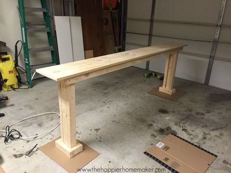 Build Console Table, Make A Console Table, Table Behind Couch, Diy Console, Diy Console Table, Behind Couch, Console Table With Drawers, Table With Drawers, Diy Sofa Table