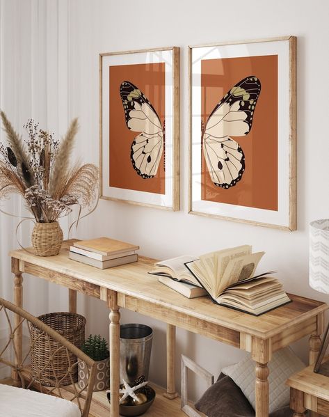 Butterfly Printable Wall Art Set of 2, Butterfly Printable Wall Art, Boho Butterfly Poster Download, Butterfly Wings Art Print - Etsy Split Butterfly Wall Art, Monarch Butterfly Nursery, Butterfly Gallery Wall, Butterfly Interior Design, Butterfly Wall Print, Butterfly Wings Art, Wall Print Set, Boho Butterfly, Butterfly Poster