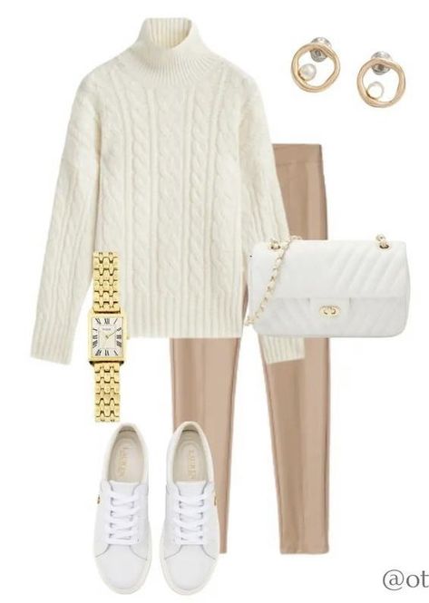 Beige Sweater Outfit Winter, Beige Pullover Outfit, Cream Sweater Outfits, Beige Sweater Outfit, Mode Ab 50, Fall Outfits Ideas, 90s Fashion Outfits, Over 50 Womens Fashion, Fashion Attire