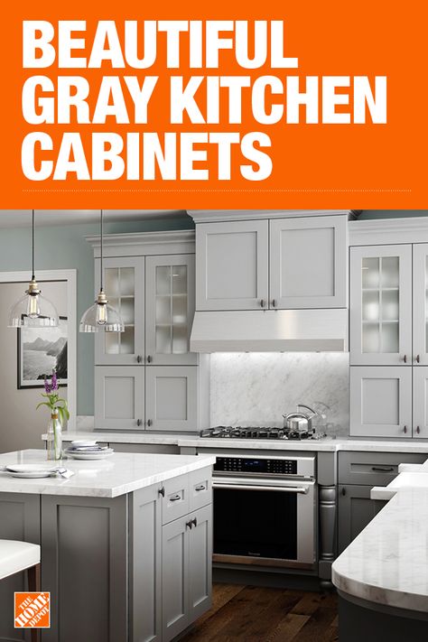 The Home Depot has everything you need for your home improvement projects. Click to learn more and shop available kitchen cabinets. Gray Kitchen Cabinet Ideas, Light Gray Kitchen Cabinets, Light Gray Kitchen, Kitchen Cabinets Home Depot, Light Grey Kitchen Cabinets, Gray Kitchen Cabinets, Home Depot Kitchen, Light Grey Kitchens, Kitchen Cabinet Trends