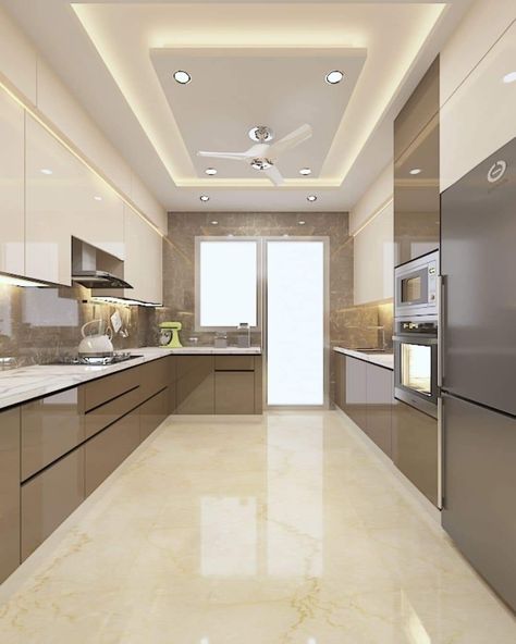 Parallel Kitchen Design, Clean Kitchen Design, Kitchen Designs Ideas, Modular Kitchen Designs, House Floor Design, Bathroom Modern, Modern Kitchen Interiors, Kitchen Design Plans, Modern Kitchen Cabinets