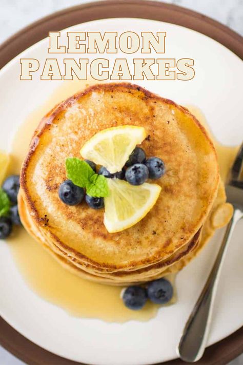 Lemon Whipped Cream, Lemon Pancakes, Spring Breakfast, Refreshing Breakfast, Yogurt Pancakes, Lemon Yogurt, Lemon Dessert Recipes, Pancakes Ingredients, Fruity Desserts