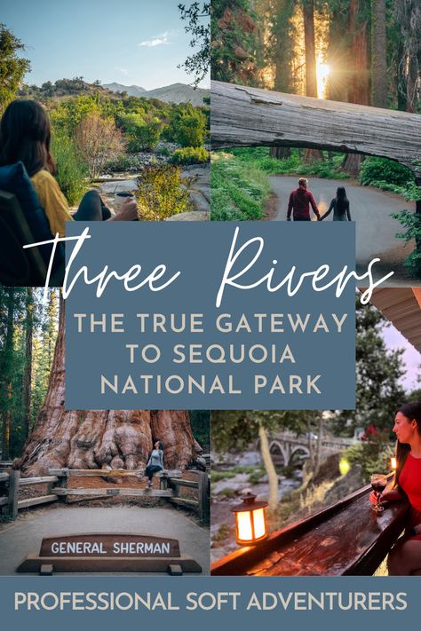 Three Rivers in California has that quintessential small town charm, making it the perfect gateway town. Well, that and it's less than 5 minutes from Sequoia National Park! Find unique stays, delicious eats, and plenty to do outside the national park as well! @visitsekiparks @visitcalifornia Three Rivers California, Unique Stays, Park Entrance, Three Rivers, Sequoia National Park, California National Parks, Tall Trees, Travel Inspo, Small Town