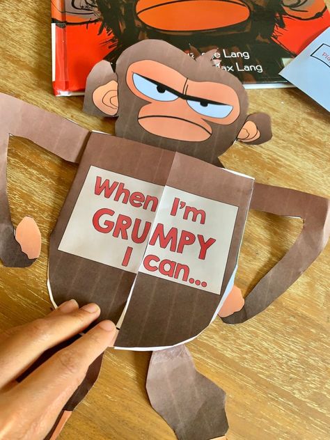 Monkey Activities For Preschool, Grumpy Monkey Craft, Monkey Theme Preschool Activities, Monkey School Project, Preschool Monkey Activities, Social Emotional Activities Preschool, Grumpy Monkey Book Activities, Monkey Activities, Grumpy Monkey