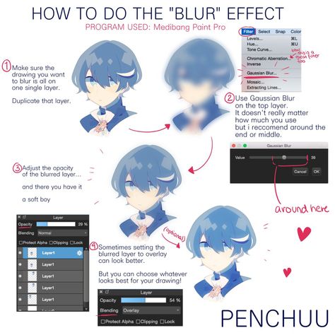 How to do the blur effect (on Medibang) How To Soft Shade Digital, Digital Art Effects Tutorial, Drawing Effects Tutorial, Digital Art Effects, Soft Art Style Digital, How To Color Backgrounds, Digital Art Tricks, Simple Background Tutorial, Soft Shading Tutorial