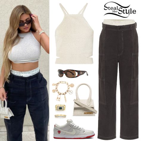 Kylie Jenner Clothes & Outfits | Page 2 of 48 | Steal Her Style | Page 2 Kylie Jenner Clothes, Kylie Jenner Closet, Kylie Jenner Street Style, Look Kylie Jenner, Looks Kylie Jenner, Fishnet Crop Tops, Estilo Kylie Jenner, Kylie Jenner Instagram, Steal Her Style