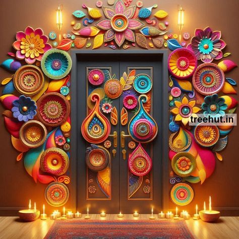 Child Art, Free Coloring Pages, Craft, Clipart, Art Ideas, Gardening at Treehut.in Diwali Door Decoration Ideas, Diwali Door Decoration, Bird Bulletin Boards, Flower Bulletin Boards, Rainbow Bulletin Boards, Craft Clipart, Door Decoration Ideas, Diwali Decoration Ideas, Diwali Message