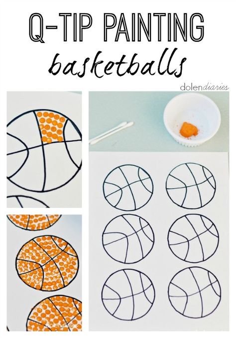 Summer Sports Crafts, Sport Crafts, Kids Sports Crafts, Printable Outline, Sports Theme Classroom, Q Tip Painting, Summer Preschool, Sport Craft, Creative Curriculum