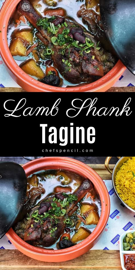 Lamb Tagine Recipe, Moroccan Tagine Recipes, Tajin Recipes, Tagine Cooking, Lamb Shank Recipe, Lamb Shank, Moroccan Cooking, Tagine Recipes, Moroccan Dishes