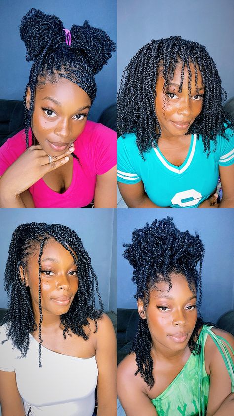 Micro twist with kinky extension, mini twist for black girls, natural hairstyles, kinky extensions hairstyles Short Twists Extensions, Mini Twist With Accessories, Natural Twist Hairstyles With Extensions, Short Twisted Hair, Small Twist With Extensions, Blonde Mini Twists With Extensions, Mini Rope Twist, Styles For Micro Twist, Mini Twists With Headband